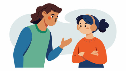 A parent and teenager engaging in a nonviolent communication exercise with the teenager using empathetic listening to address a concern and the