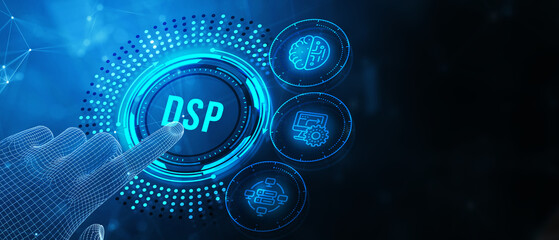 DSP - Demand Side Platform usiness, Technology, Internet and network concept. 3d illustration