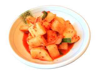 radish kimchi on a plate