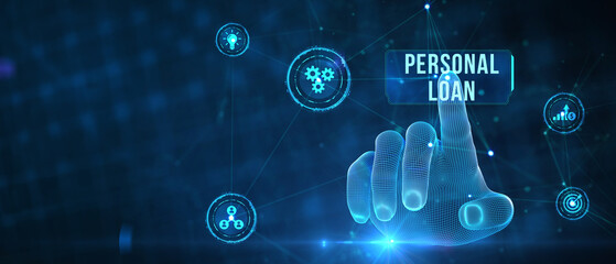 Obraz premium Business, Technology, Internet and network concept. Loan personal finance. 3d illustration
