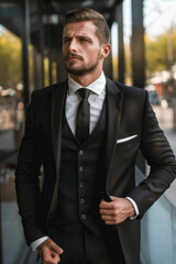 Fototapeta premium Businessman in a luxury suit