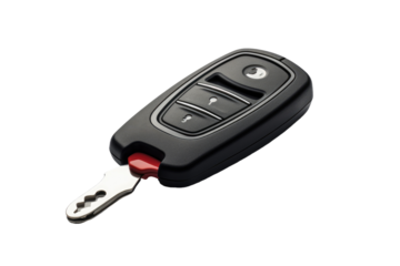 The Key to Adventure: A Stylish Key Chain on a Car Key. On a Clear PNG or White Background.