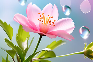 pink lotus flower, generative ai