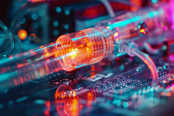 Optical fiber connector interface with a blend of multiple images