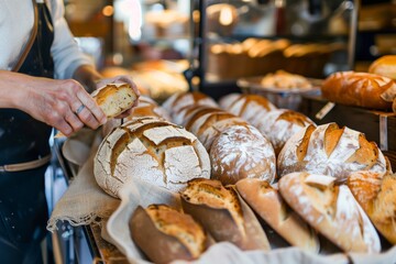 traveler sampling artisan bread at a local bakery