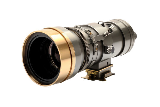 Glimpses of Vision: An Intimate View of a Camera Lens. On a Clear PNG or White Background.