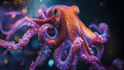 a bioluminous octopus