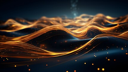 Abstract Design Background, blue and gold background, in the style of unpredictable lines, imaginative spacescapes. For Design, Background, Cover, Poster, Banner, PPT, KV, Wallpaper