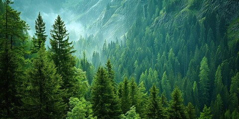 A photography of beautiful nature concept with mountain forest background