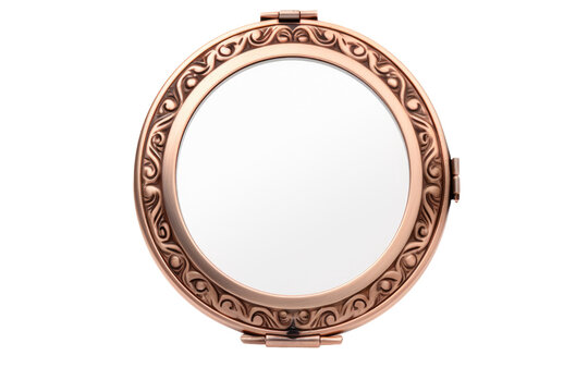 Reflective Symmetry: A Close-Up of a Mirror. On a Clear PNG or White Background.