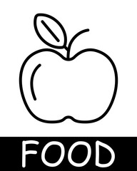 Apple line icon. Fruits, iron, discord, food, taste, spices, saturation, hunger, refrigerator. Vector line icon for business and advertising