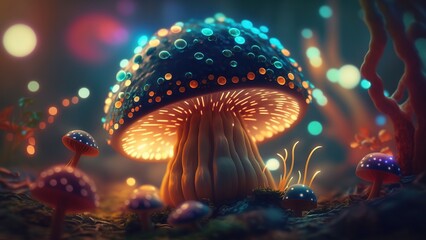 a glowing mushroom