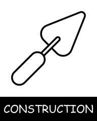 Spatula line icon. Putty, moving, construction, foreman, building, cement, foundation, architecture, roof, project, work. Vector line icon for business and advertising