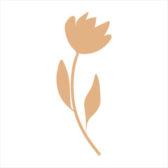 Beige abstract floral vector element