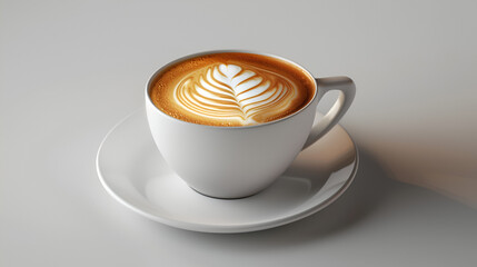 Cup of latte transparent background ultra-sharp, generative Ai