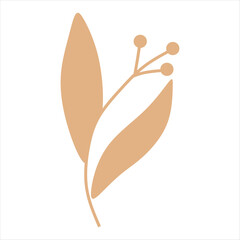 Beige abstract floral vector element