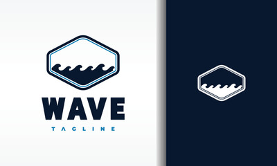 water wave logo frame