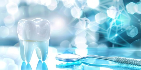 An image of dental clinic concept with dentist background