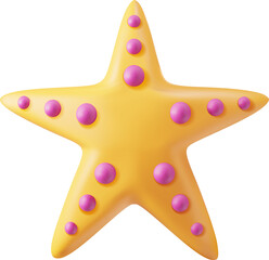 3d Orange Starfish Icon