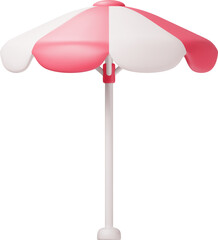 3d Red Beach Umbrella