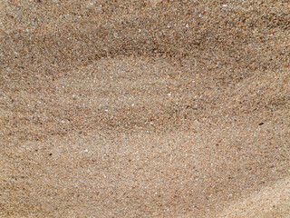 Surface of sand gravel and small fragments of broken shells on beach - 772792118