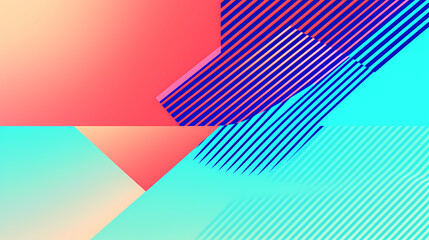 Background with diagonal stripes and geometric shapes
