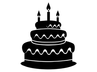 Trendy Flat Design Birthday Cake Icon: Simple Vector Image & Background Queries