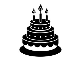 Trendy Flat Design Birthday Cake Icon: Simple Vector Image & Background Queries