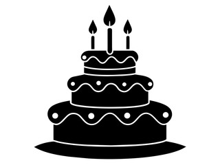 Trendy Flat Design Birthday Cake Icon: Simple Vector Image & Background Queries