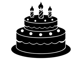 Trendy Flat Design Birthday Cake Icon: Simple Vector Image & Background Queries