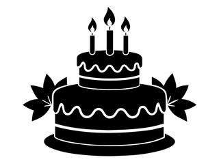 Trendy Flat Design Birthday Cake Icon: Simple Vector Image & Background Queries