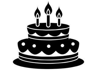 Trendy Flat Design Birthday Cake Icon: Simple Vector Image & Background Queries