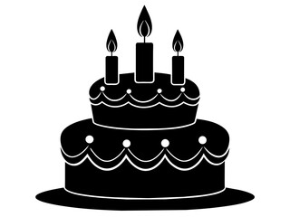 Trendy Flat Design Birthday Cake Icon: Simple Vector Image & Background Queries