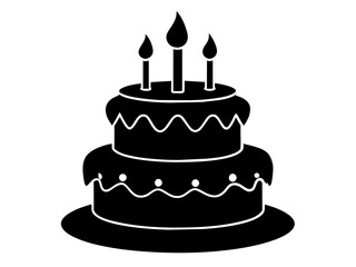Trendy Flat Design Birthday Cake Icon: Simple Vector Image & Background Queries