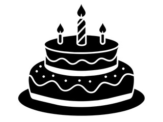 Trendy Flat Design Birthday Cake Icon: Simple Vector Image & Background Queries