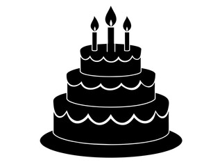 Trendy Flat Design Birthday Cake Icon: Simple Vector Image & Background Queries