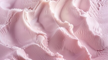 Scooped Strawberry Ice Cream with Smooth Texture.