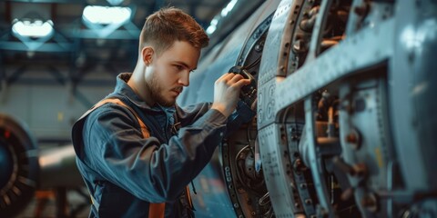 An image of mechanic concept with aircraft mechanic