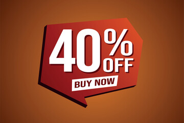 40% forty percent off buy now poster banner graphic design icon logo sign symbol social media website coupon


