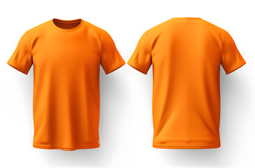 Mockup of a orange t-shirt on a white background