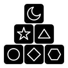 Illustration of Block Shape design Glyph Icon