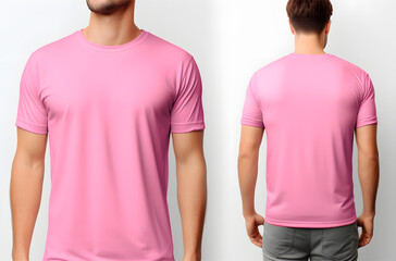 Mockup of a pink t-shirt on a white background