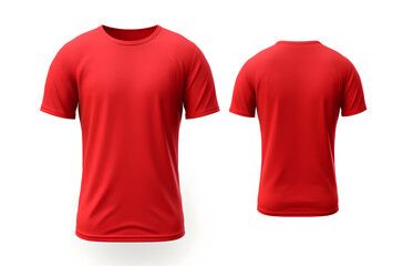 Mockup of a red t-shirt on a white background