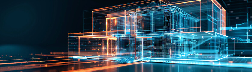 Innovation in architecture is now holographic, turning blueprints into immersive experiences that challenge the conventional. - obrazy, fototapety, plakaty