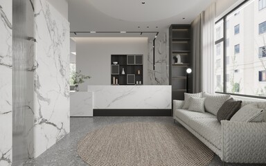 modern living room with sofa