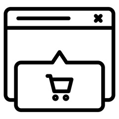 online shopping, computer with shopping cart icon