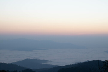 sunset in the mountains