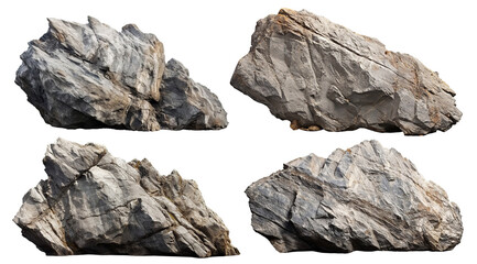 Set of heavy rock stones, cut out