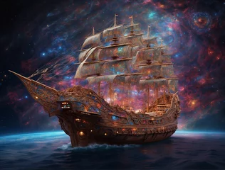 Muurstickers ship in the sea © Destiny
