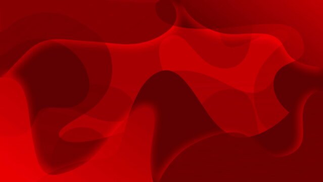 Abstract animated background of jelly moving red colored changing shapes. Seamless loop concept